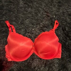 Victoria's Secret Vibrant Red Satin Bra